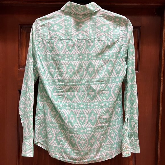 The Perfect Shirt by J. Crew in Mint Ikat - Picture 2 of 5